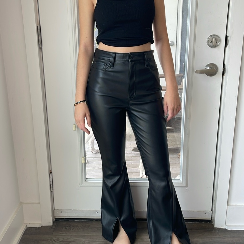 Women’s Black Faux leather Pants by Hollister-Ultra High Rise-Mint Condition